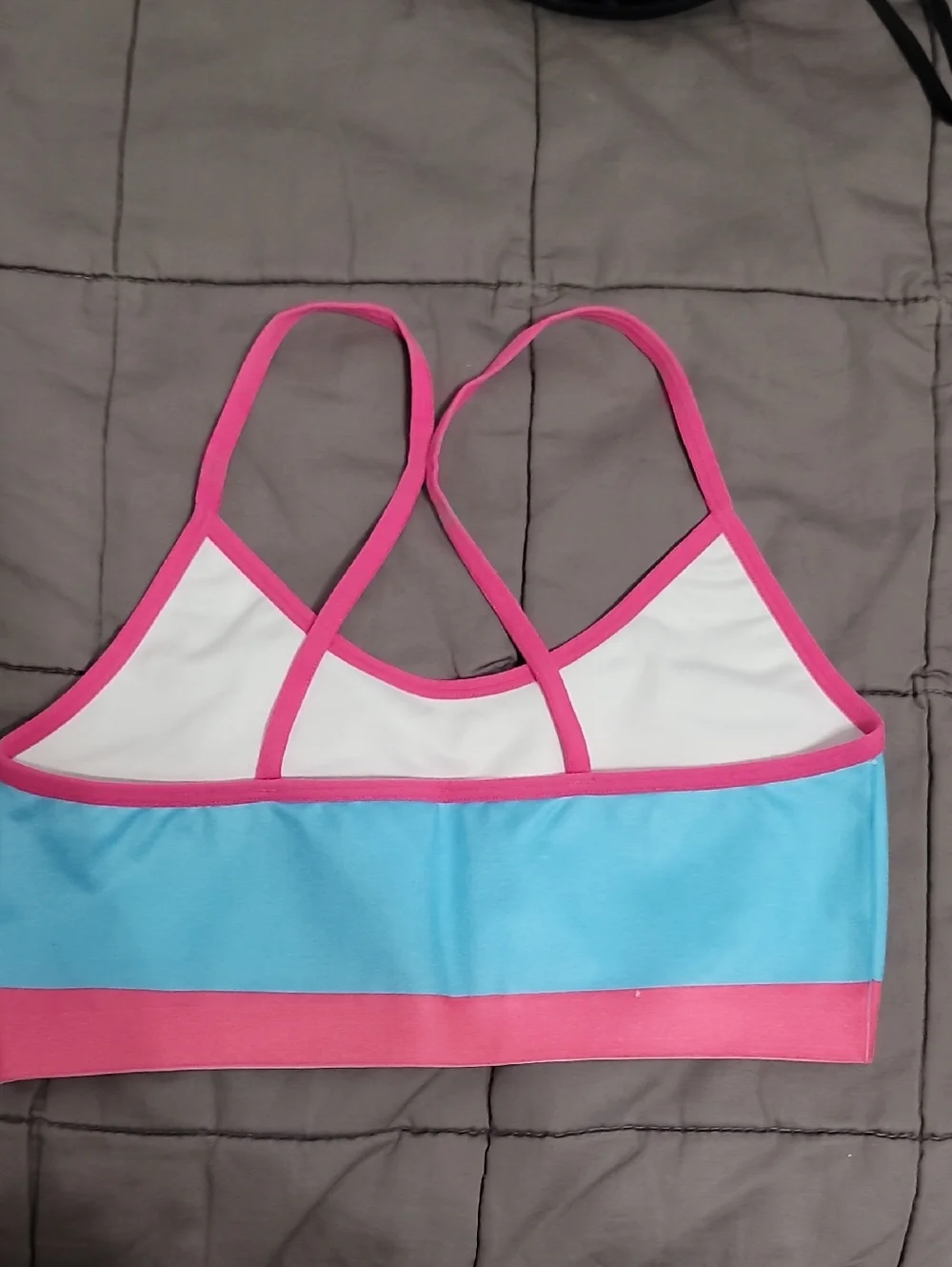 Disney Frozen Light Blue & Pink Crossback Crop Top L 10/12
